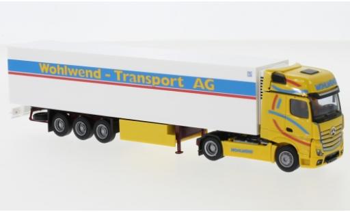 Coche miniatura Mercedes Actros 1/87 AWM 5 GigaSpace/Aerop. Wohlwend Remorque de boîte de réfrigération Mercedes Actros 1/87 AWM 5 GigaSpace/Aerop. Wohlwend Remorque de boîte de réfrigération coche miniatura