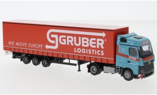 Coche miniatura Mercedes Actros 1/87 AWM 5 StreamSpace/Aerop. Gruber Logistics camion avec bache Mercedes Actros 1/87 AWM 5 StreamSpace/Aerop. Gruber Logistics camion avec bache coche miniatura
