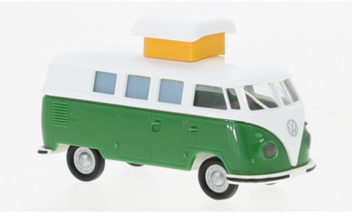 Coche miniatura Volkswagen T1 1/87 Brekina b Camper blanche/verde 1960 Volkswagen T1 1/87 Brekina b Camper blanche/verde 1960 coche miniatura