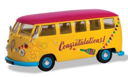 Coche miniatura Volkswagen T1 1/43 Corgi Camper amarillo/Dekor RHD Congratulations Volkswagen T1 1/43 Corgi Camper amarillo/Dekor RHD Congratulations coche miniatura