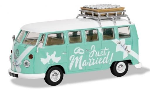 Coche miniatura Volkswagen T1 1/43 Corgi Camper türkis/Dekor RHD Just Married Volkswagen T1 1/43 Corgi Camper türkis/Dekor RHD Just Married coche miniatura