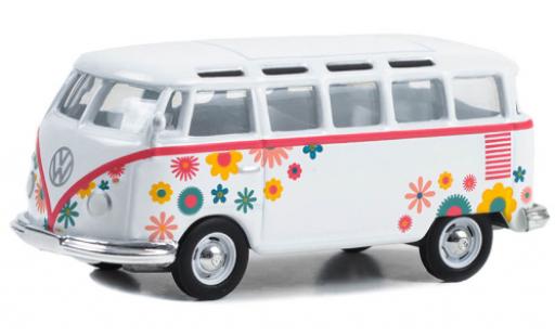Coche miniatura Volkswagen T1 1/64 Greenlight Samba bus blanche/Décorer 1964 Volkswagen T1 1/64 Greenlight Samba bus blanche/Décorer 1964 coche miniatura