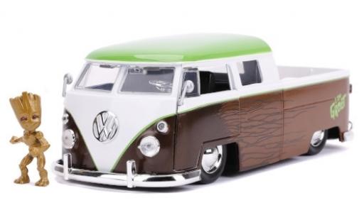 Coche miniatura Volkswagen T1 1/24 Jada Toys Pickup marron/blanco Guardians of the Galaxy - Groot 1963 mit Figur Volkswagen T1 1/24 Jada Toys Pickup marron/blanco Guardians of the Galaxy - Groot 1963 mit Figur coche miniatura