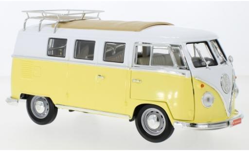 Coche miniatura Volkswagen T1 1/18 Lucky Die Cast Kombi amarillo/blanco 1962 avec Rack de toit et plinthe Volkswagen T1 1/18 Lucky Die Cast Kombi amarillo/blanco 1962 avec Rack de toit et plinthe coche miniatura