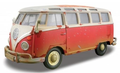 Coche miniatura Volkswagen T1 1/24 Maisto Samba rojo/blanco 1960 USA-Version avec traces de vieilissement Volkswagen T1 1/24 Maisto Samba rojo/blanco 1960 USA-Version avec traces de vieilissement coche miniatura