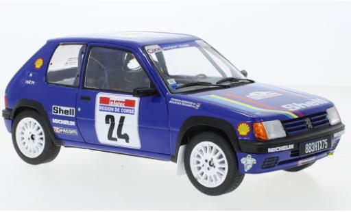 Coche miniatura Peugeot 205 1/18 Solido Rallye Gr.A No.24 Rallye WM Tour de Corse 1990 Peugeot 205 1/18 Solido Rallye Gr.A No.24 Rallye WM Tour de Corse 1990 coche miniatura