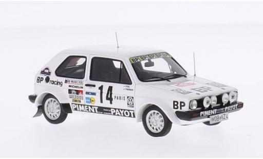 Coche miniatura Volkswagen Golf 1/43 Spark GTI I No.14 BP Racing Rallye Monte-Carlo 1980 J-L.Therier/M.Vial Volkswagen Golf 1/43 Spark GTI I No.14 BP Racing Rallye Monte-Carlo 1980 J-L.Therier/M.Vial coche miniatura