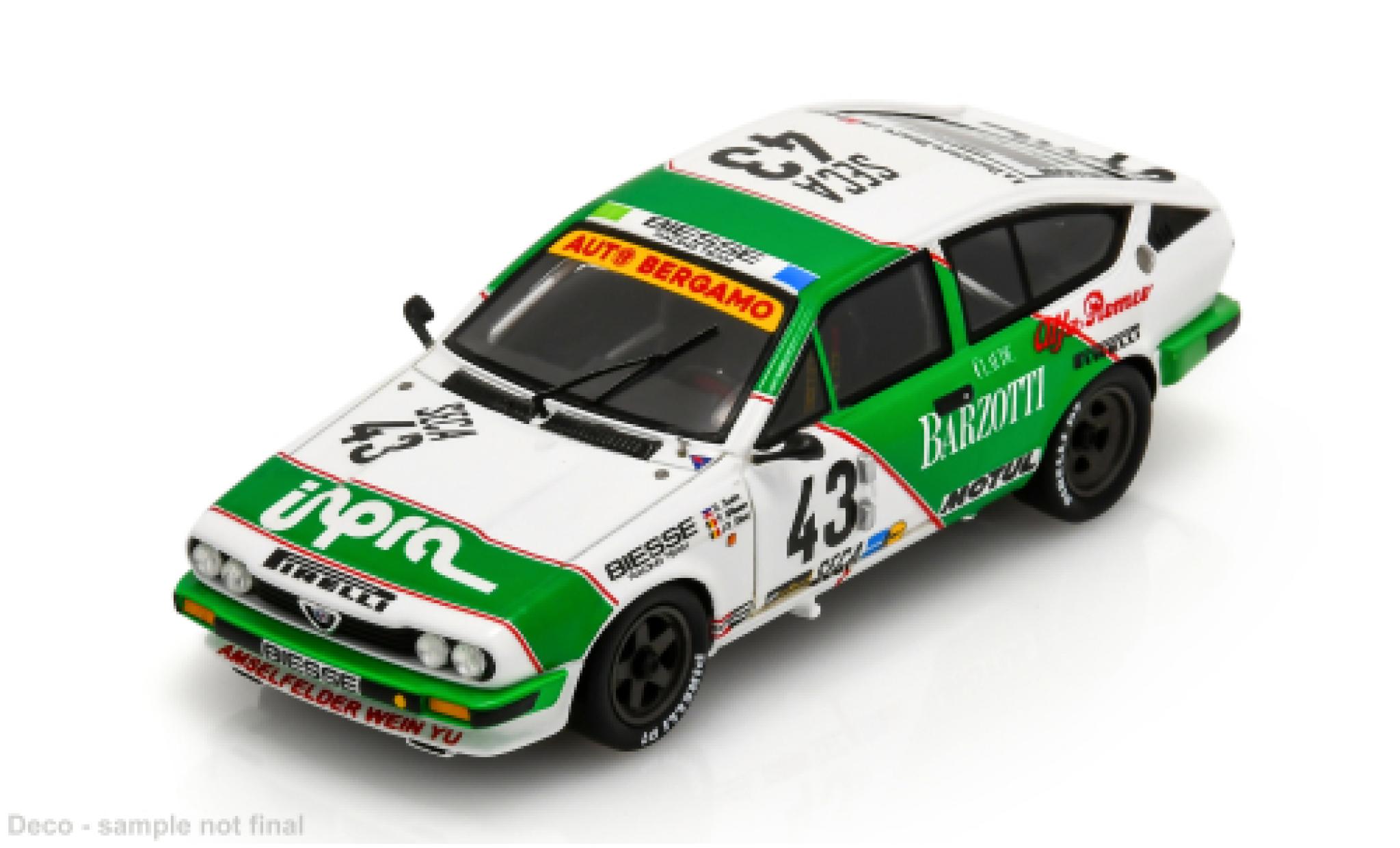 Alfa Romeo GT 1/43 Spark V 6 24h Spa 1984 #43 D.Suster/P.Witmeur 1:43 coche miniatura