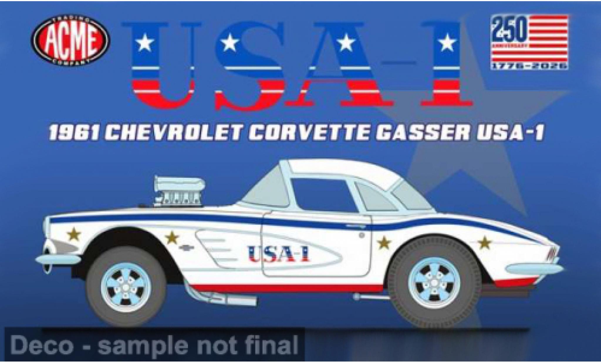 Chevrolet Corvette 1/18 ACME 1961 USA-1 1:18 coche miniatura