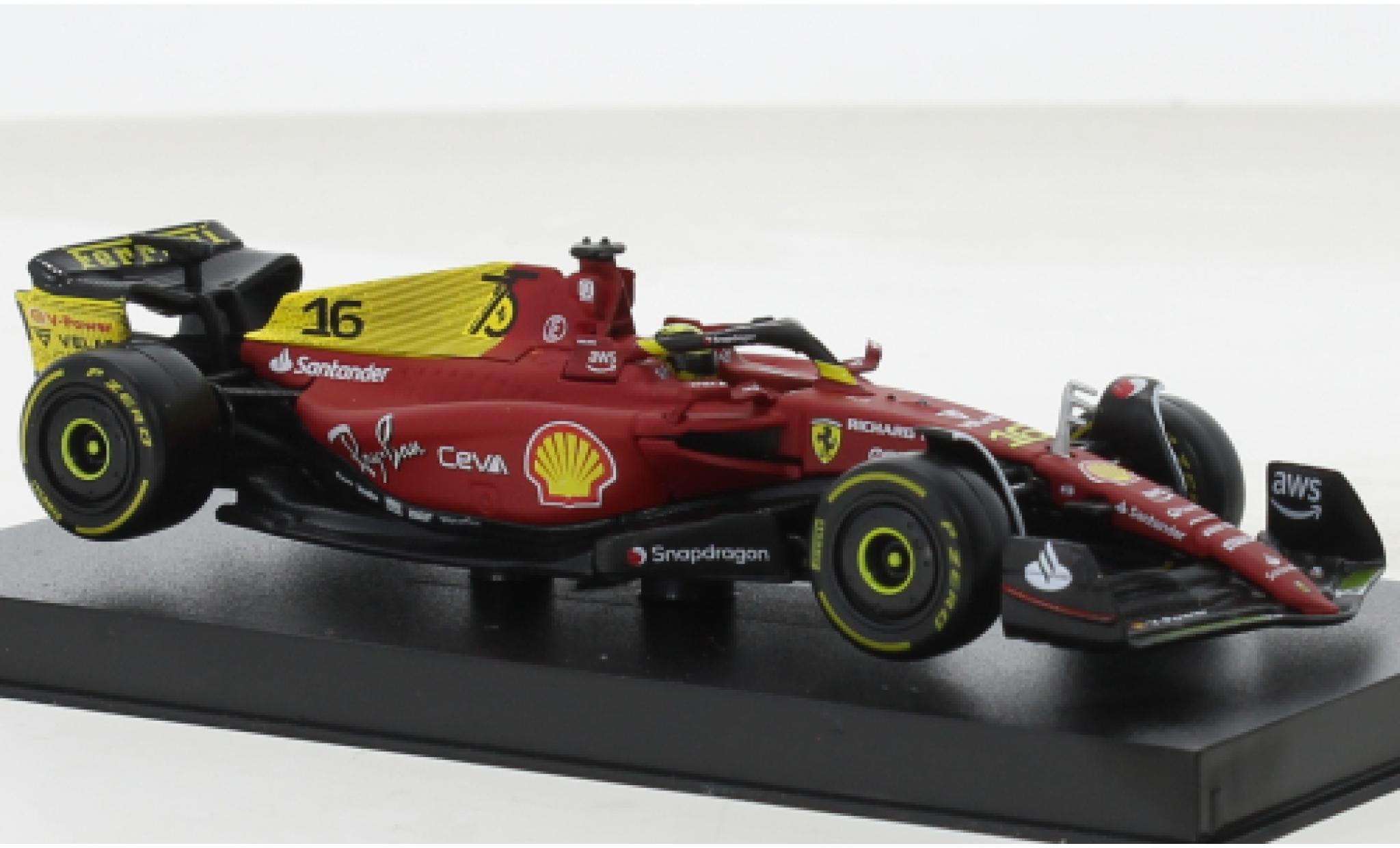 Ferrari F1 1/43, Bburago Burago -75 Formel 1 GP Monza 2022 Scuderia #16 C.Leclerc 1:43 Bburago coche miniatura