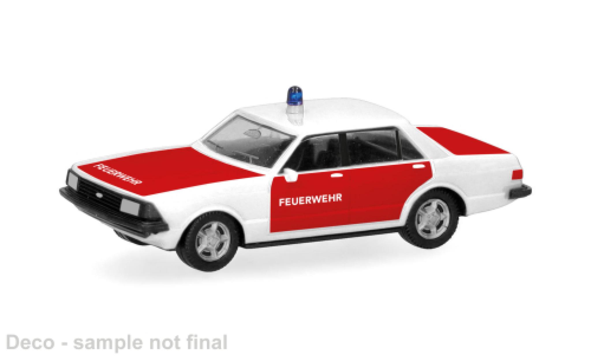 Ford Granada Herpa weiss/rojo Feuerwehr 1:87 coche miniatura