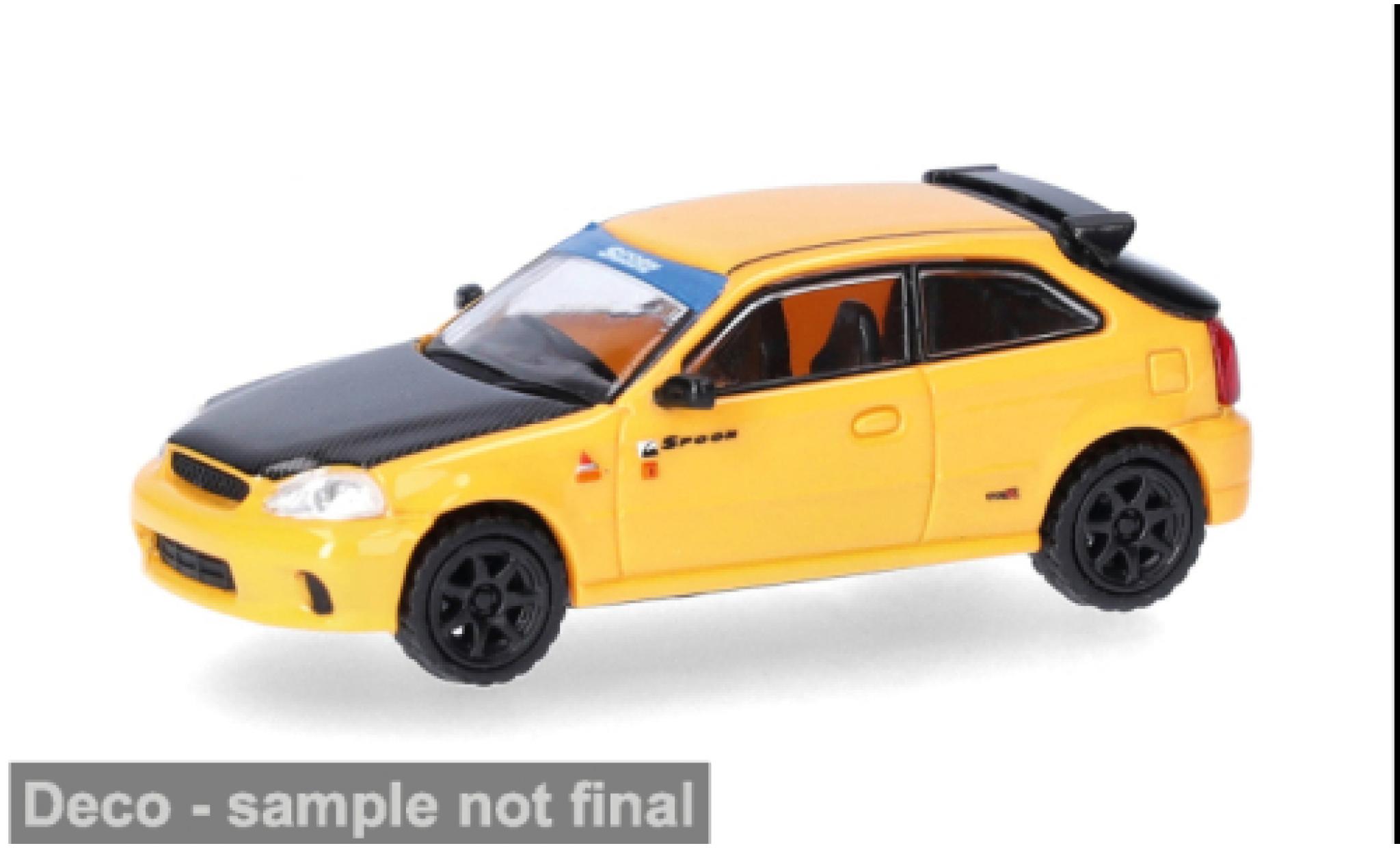 Honda Civic 1/87 Micro City 87 Type R (EK9) gelb/schwarz 1:87 coche miniatura