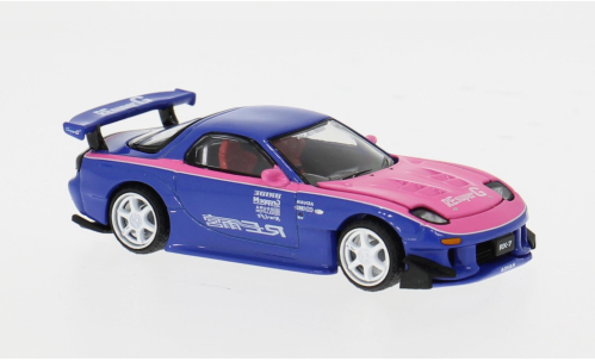 Mazda RX7 1/64 Pop Race RE-Amemiya blau/pink 1:64 coche miniatura
