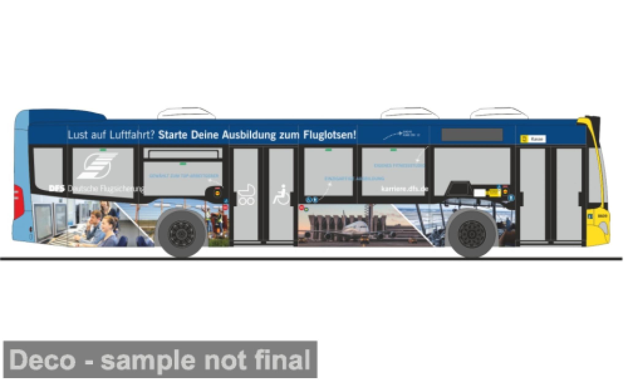 Mercedes Citaro 1/87 Rietze 2015 Hartmann Berlin - Deutsche Flugsicherung 1:87 coche miniatura