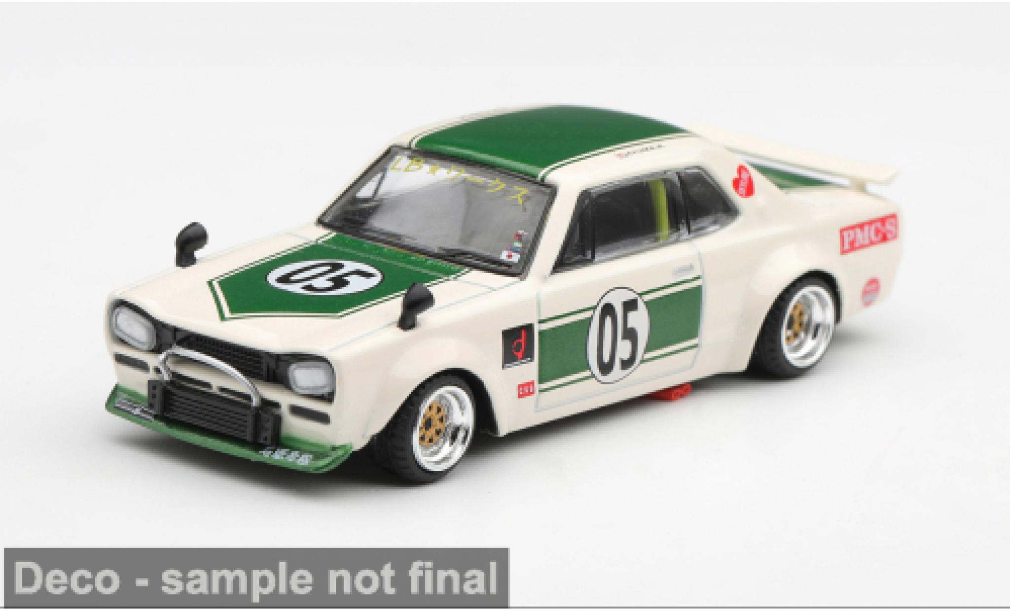 Nissan Skyline 1/64 Mini GT GT-R (KPGC10) weiss/gr&Atilde;&frac14;n 1971 LB-WORKS HAKOSUKA 1:64 coche miniatura