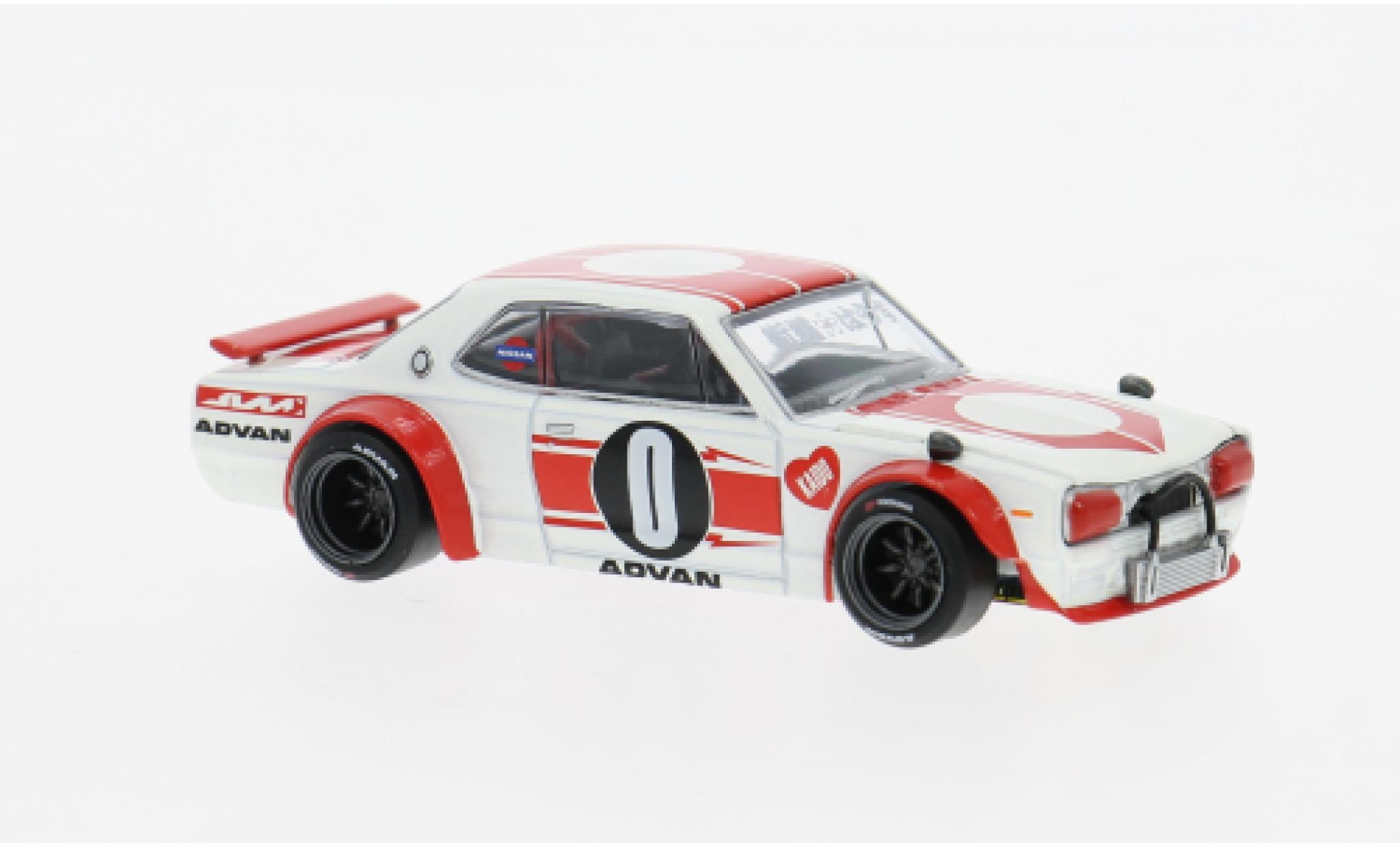Nissan Skyline 1/64 Mini GT GT-R (KPGC10) weiss/rojo 1969 1:64 coche miniatura