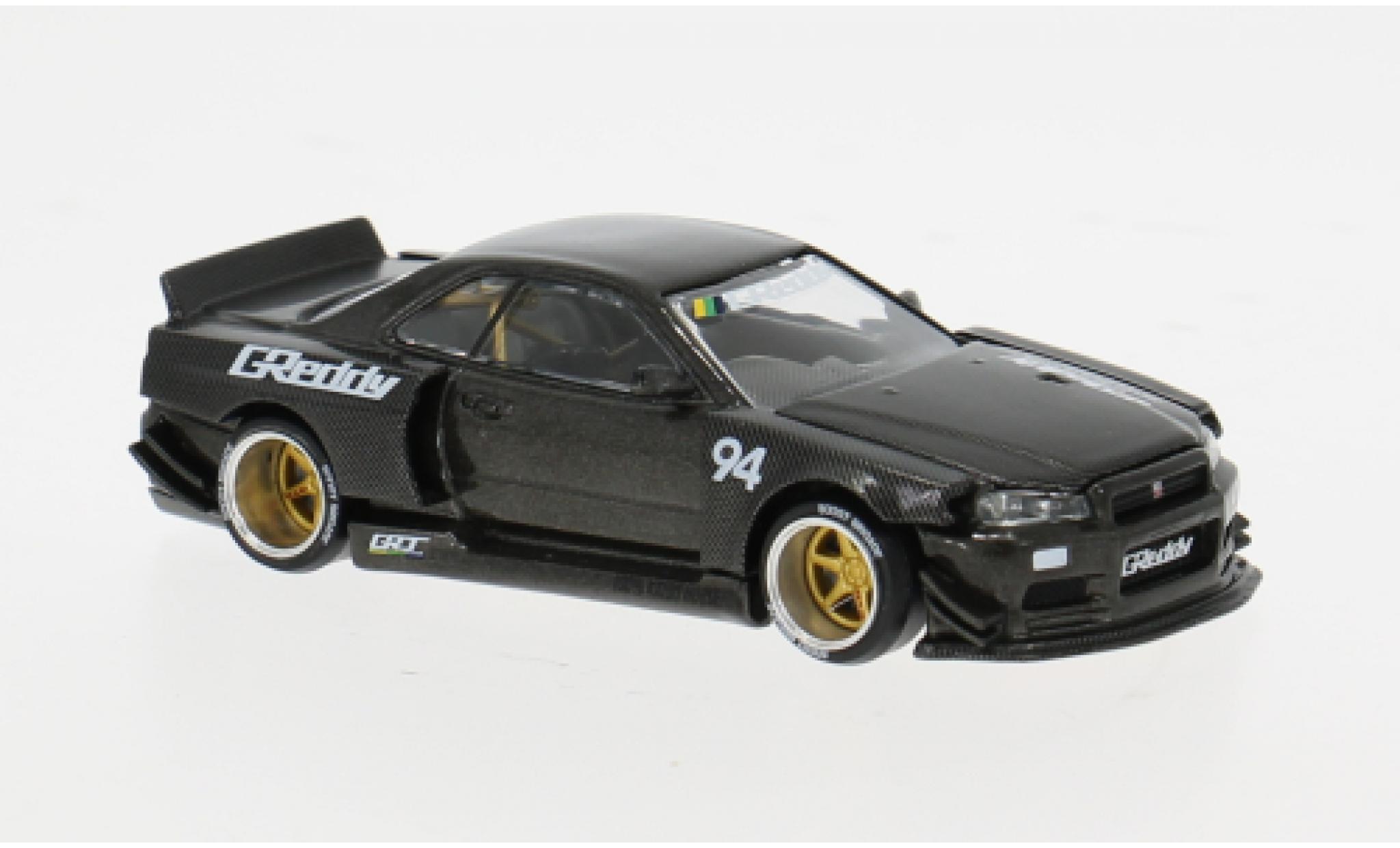 Nissan Skyline 1/64 Mini GT GT-R (R34) Kaido Works GReddy V2 grau 1999 1:64 coche miniatura
