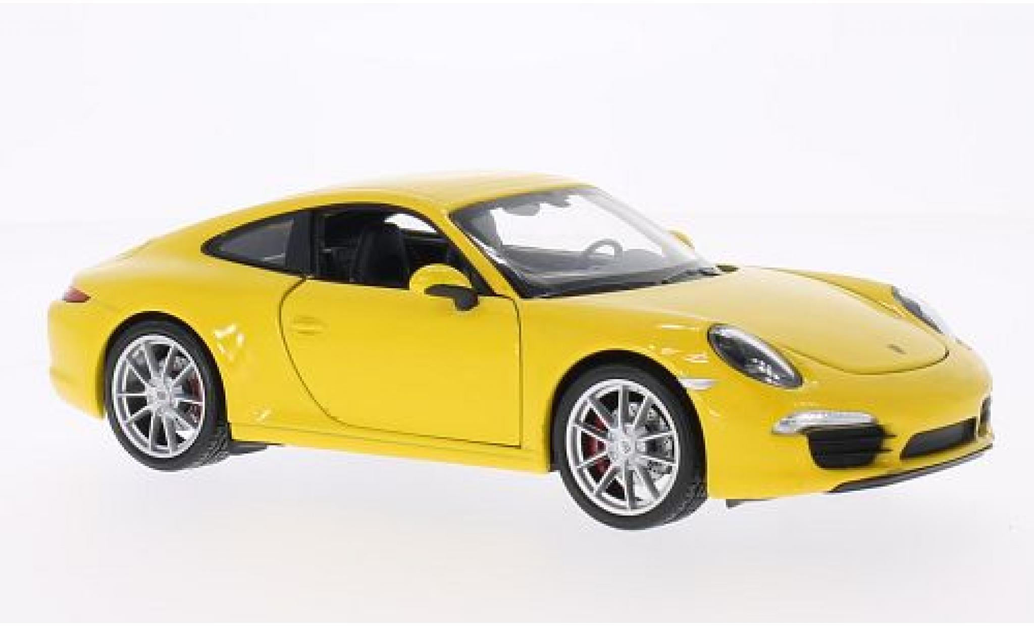 Porsche 991 1/24 Welly 911  Carr gelb 1:24 coche miniatura