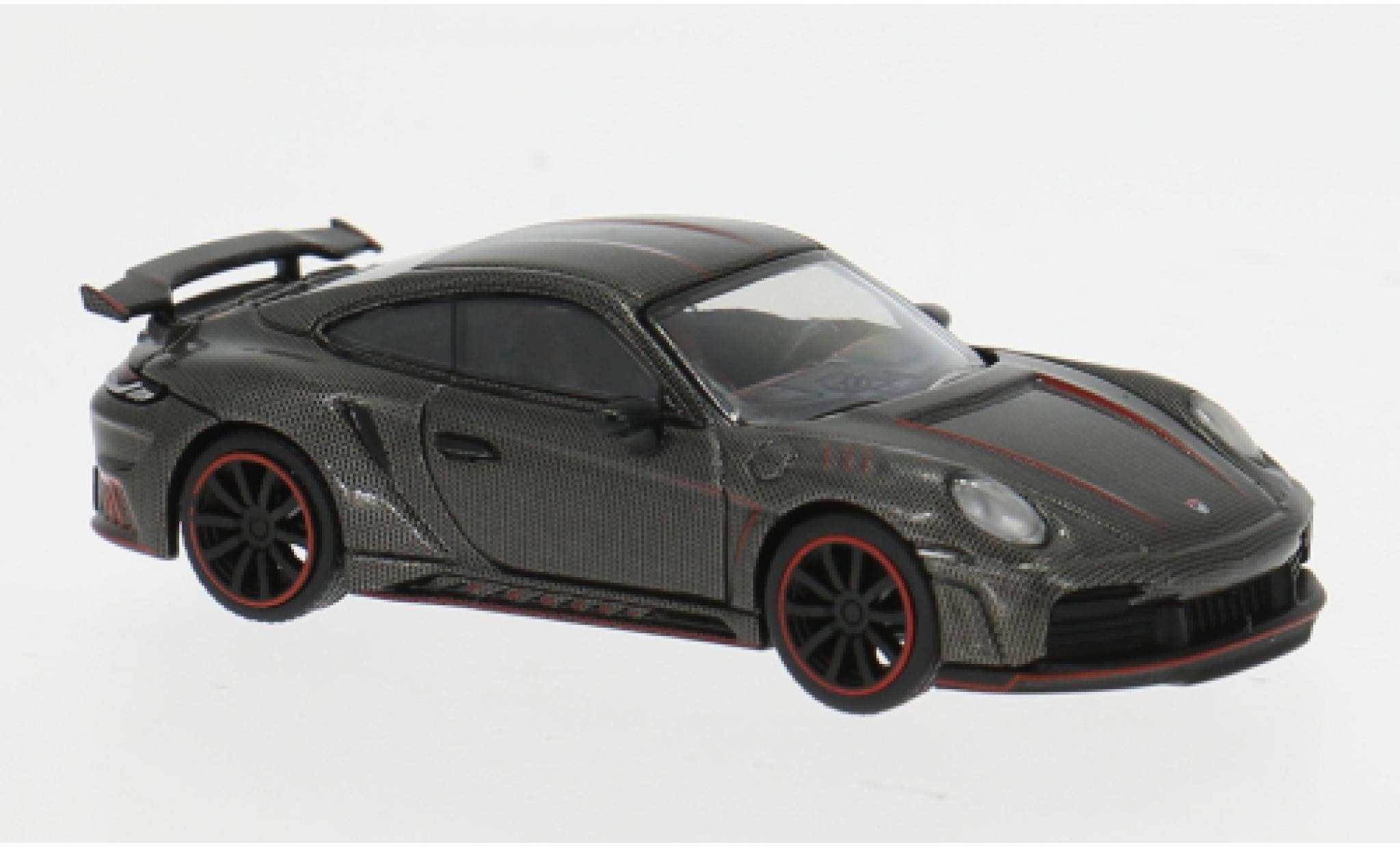 Porsche 992 S 1/64 Pop Race tinger GTR carbon/rojo 1:64 coche miniatura