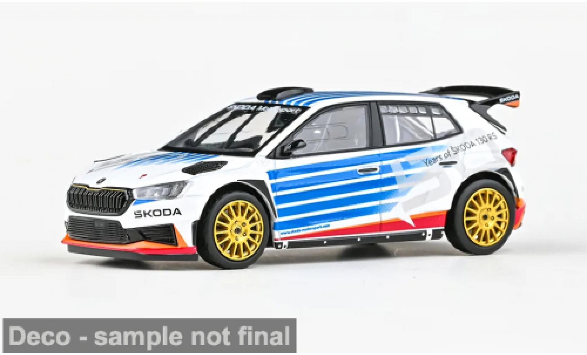 Skoda Fabia 1/43 Abrex IV RS Rallye2 blau/weiss 2022 Motorsport Design 2025 130RS MC 1:43 coche miniatura