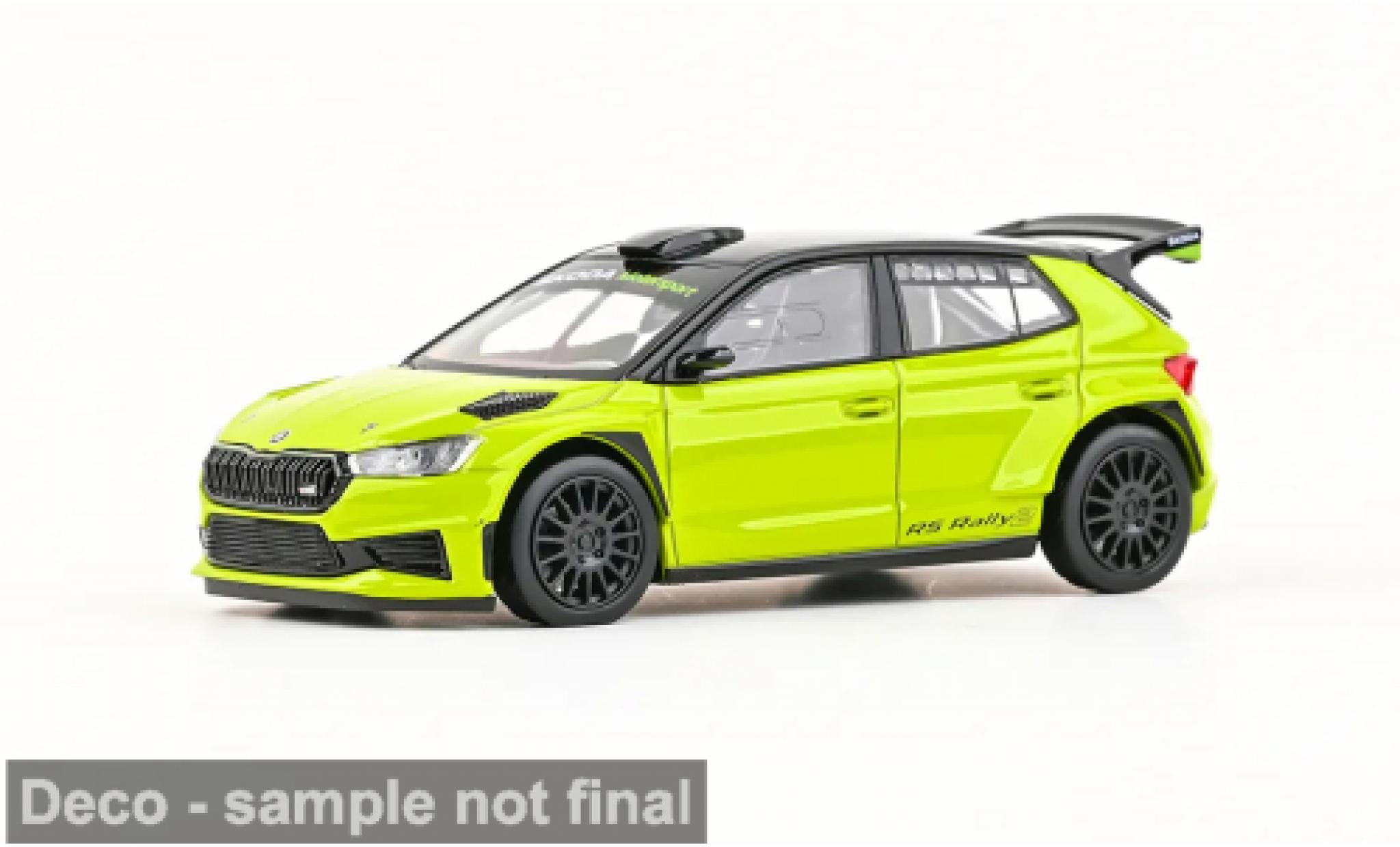 Skoda Fabia 1/43 Abrex IV RS Rallye2 gr&Atilde;&frac14;n 2022 1:43 coche miniatura