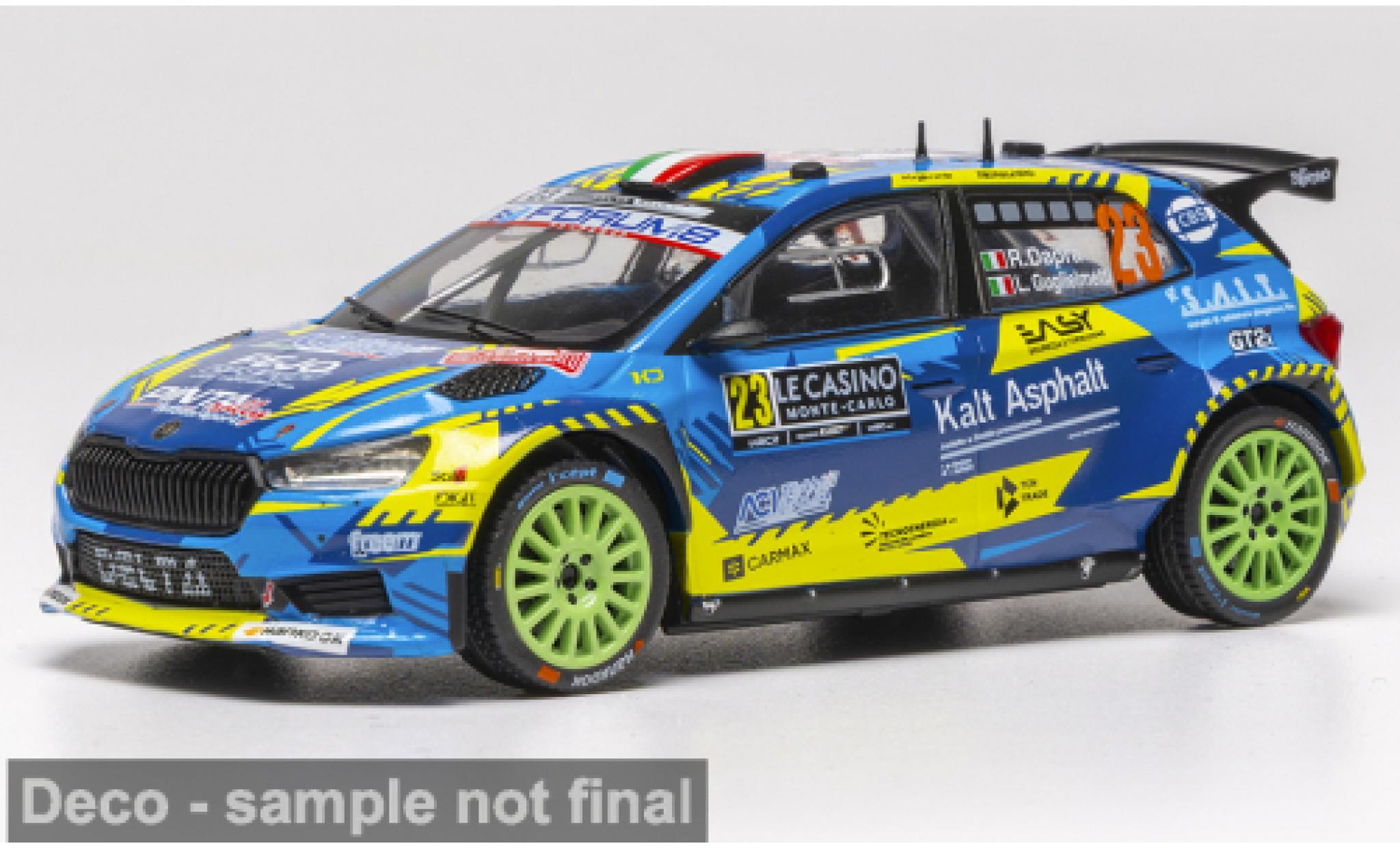 Skoda Fabia 1/43 IXO Rally2 Rally Monte Carlo 2026 #23 R.Dapra/L.Guglielmetti 1:43 coche miniatura