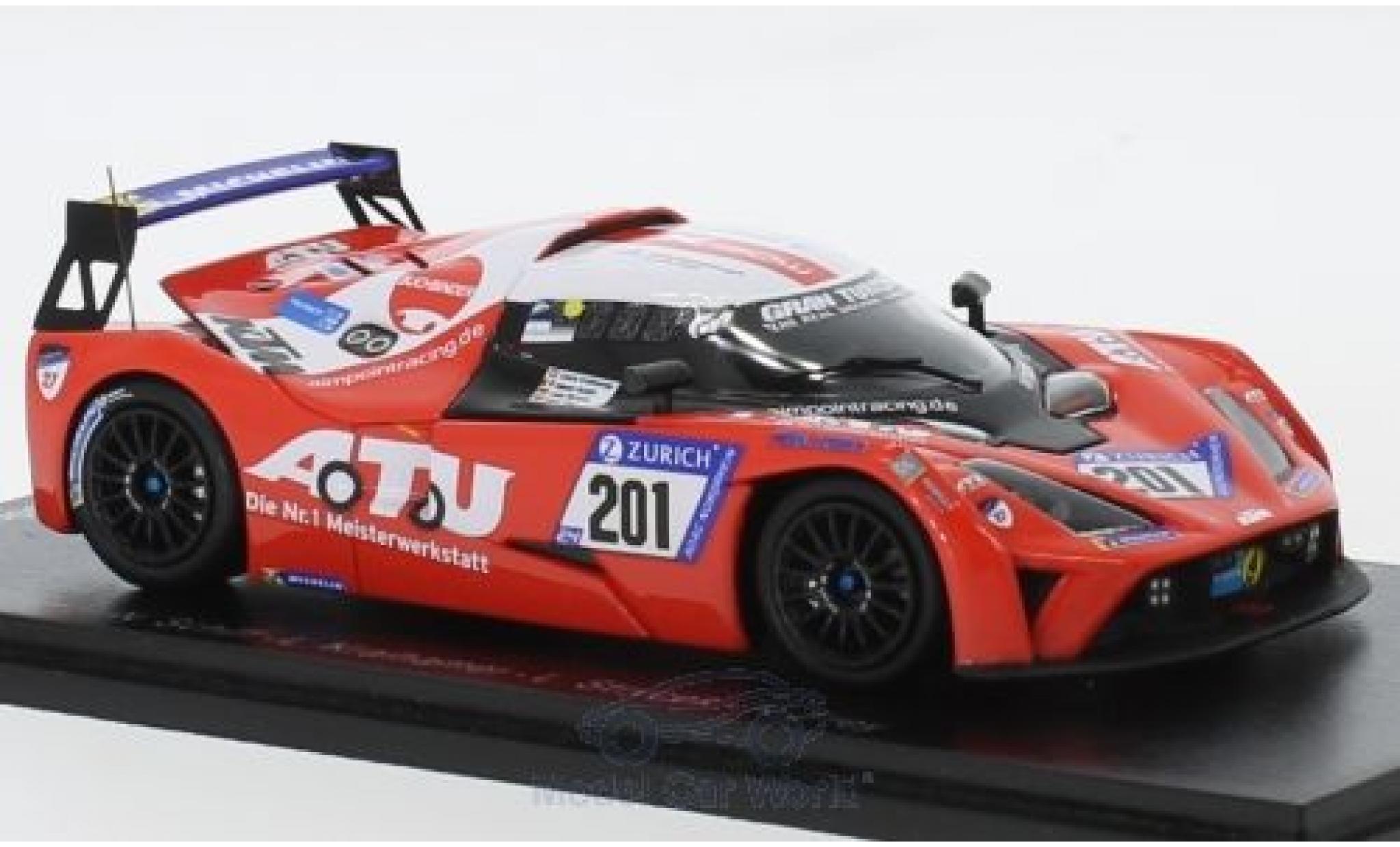 Aston Martin V8 Vantage GT4 1/43 Spark KTM X-Bow GT4 No.201 24h Nürburgring 2018 N.Schiff/D.Kraihamer/L.Strycek/R.Frey Coche miniatura Aston Martin V8 Vantage GT4 1/43 Spark KTM X-Bow GT4 No.201 24h Nürburgring 2018 N.Schiff/D.Kraihamer/L.Strycek/R.Frey coche miniatura