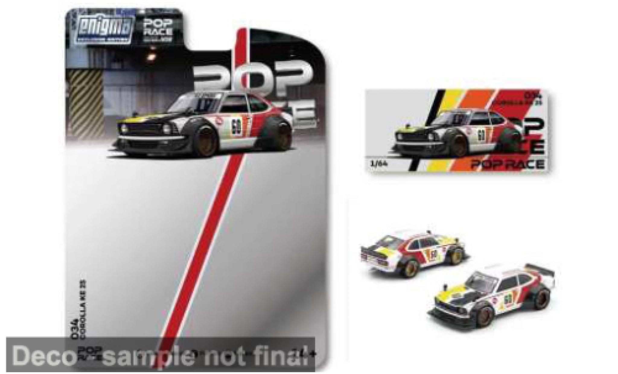 Toyota Corolla 1/64 Pop Race KE25 negro/Dekor 1:64 coche miniatura