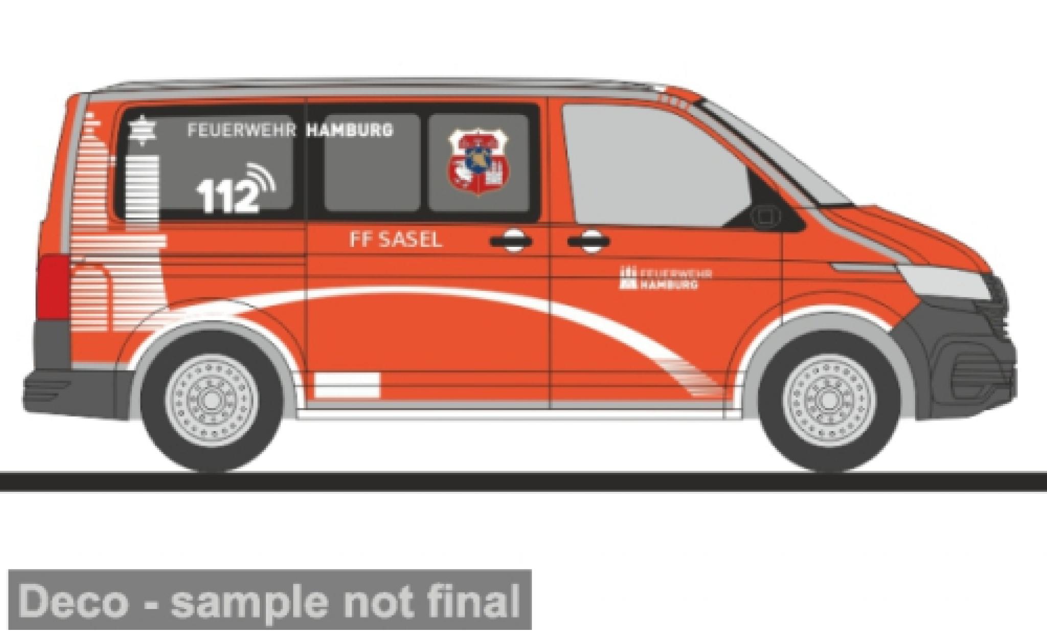 Volkswagen T6 1/87 Rietze .1 FW Hamburg - Sasel 1:87 coche miniatura