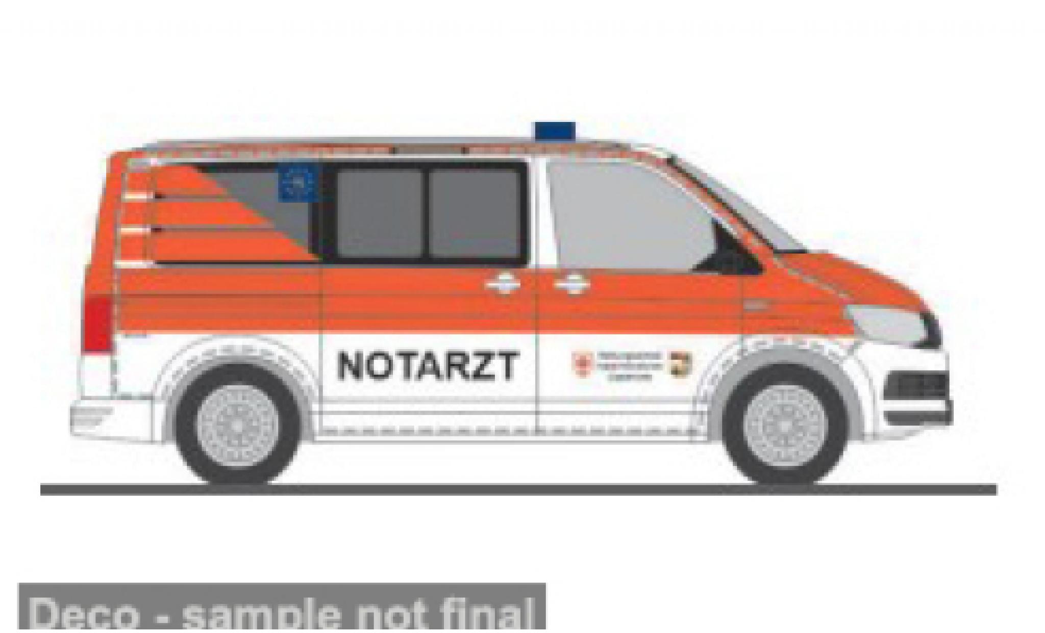 Volkswagen T6 1/87 Rietze Notarzt Rettungsdienst Halle/Saale 1:87 coche miniatura
