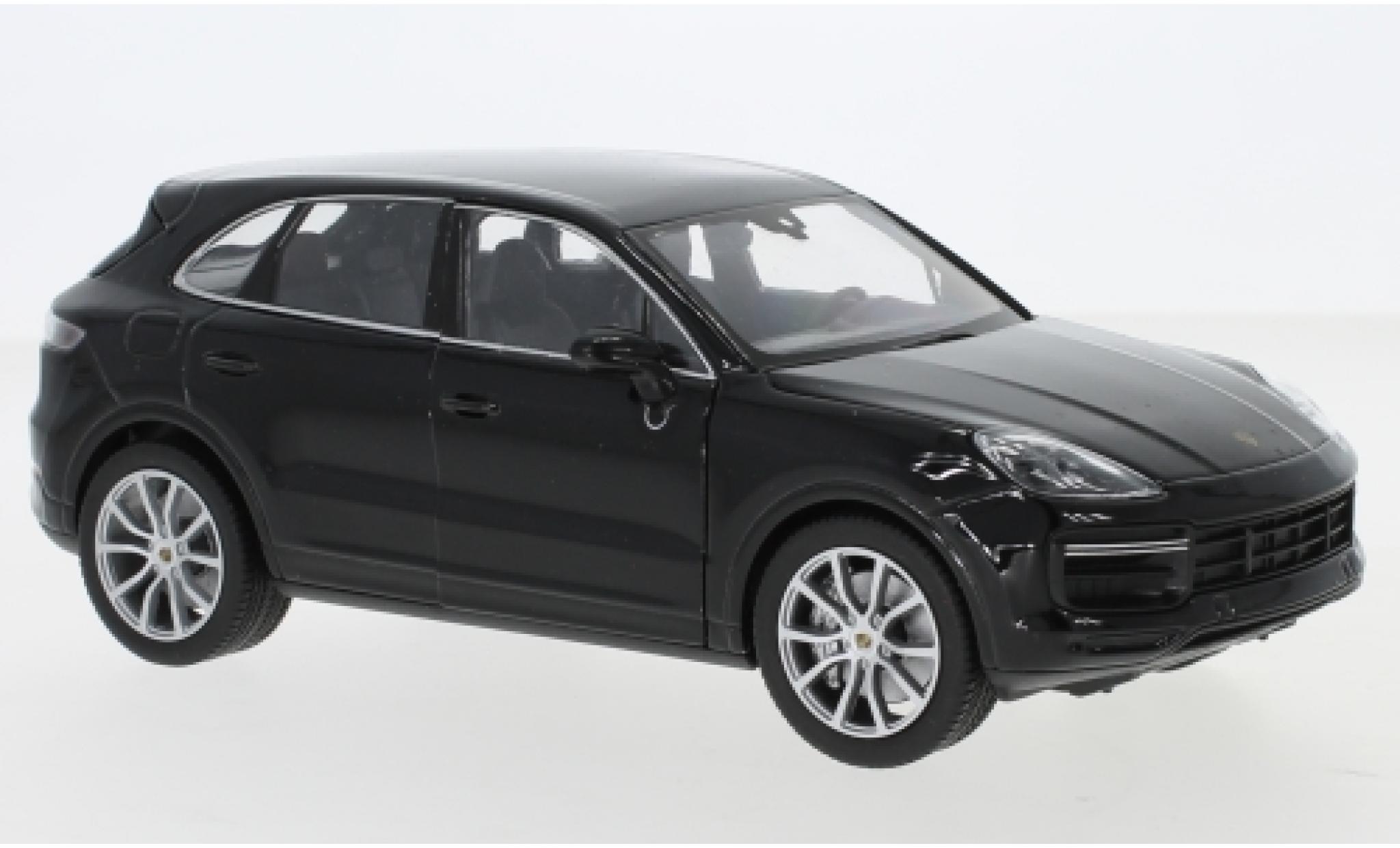Porsche Cayenne Turbo 1/24 Welly schwarz 1:24 coche miniatura