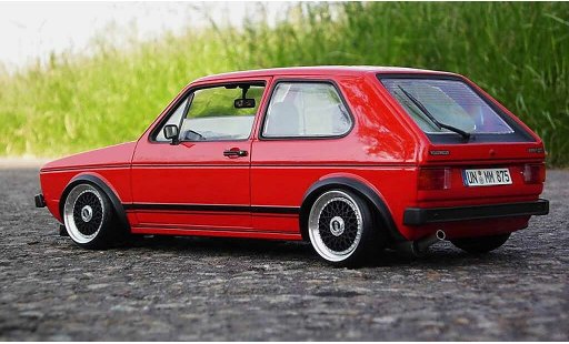Volkswagen Golf GTI 1/18 Solido rojo jantes BBS alu coche miniatura