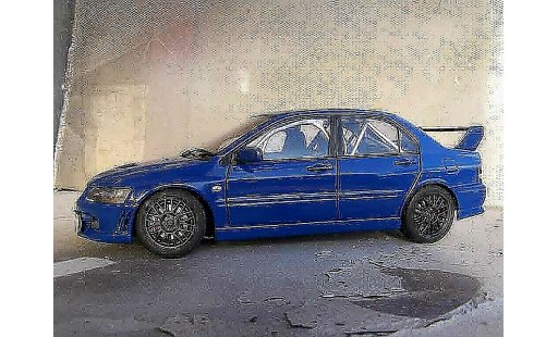 Mitsubishi Lancer Evolution VII 1/18 Autoart jdm azul coche miniatura