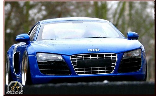 Audi R8 4.2 fsi 1/18 Kyosho 5.2 azul jantes bbs 20 pouces coche miniatura