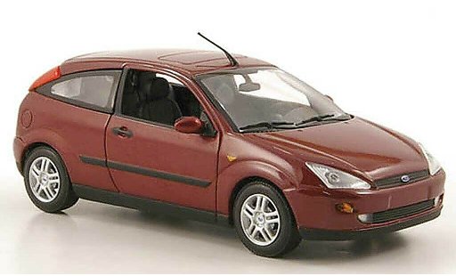 Ford Focus Berline 1/43 Minichamps rojo 3-portes 2002 coche miniatura