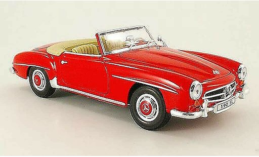 Mercedes 190 Base 1/18 Welly rojo abierto 1955 coche miniatura
