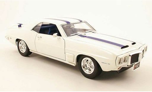 Pontiac Firebird 1969 1/18 Yat Ming trans am blanco/azul coche miniatura