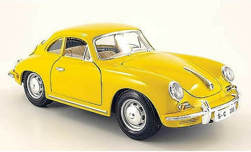 Porsche 356 1961 1/18 Burago B amarillo coche miniatura