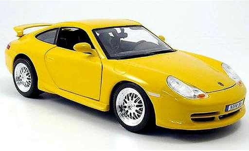 Porsche 911 GT3 1/18 Burago amarillo strassenversion coche miniatura