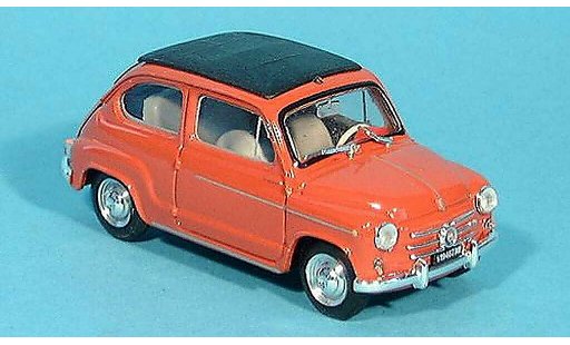 Fiat 600 D 1/43 Brumm rojo cerrado 1960 coche miniatura