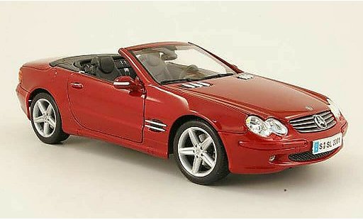 Mercedes Classe SL cabriolet 1/18 Maisto rojo abierto 2001 coche miniatura
