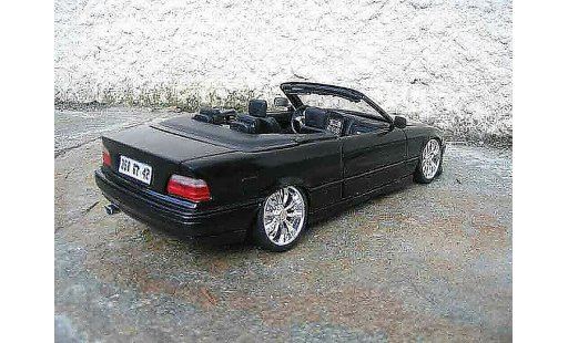 Bmw 325 Cabriolet 1/18 Maisto E36 negro jantes chromees coche miniatura