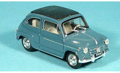 Fiat 600 D 1/43 Brumm cerrado azulgris 1960 coche miniatura