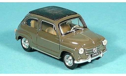 Fiat 600 D 1/43 Brumm cerrado marron 1960 coche miniatura