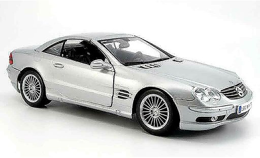 Mercedes Classe SL AMG 1/18 Maisto 55 gris 2002 coche miniatura