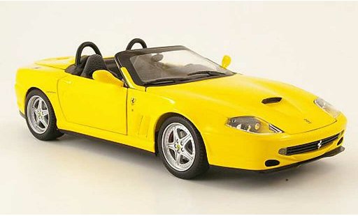 Ferrari 550 Barchetta 1/18 Hot Wheels amarillo coche miniatura