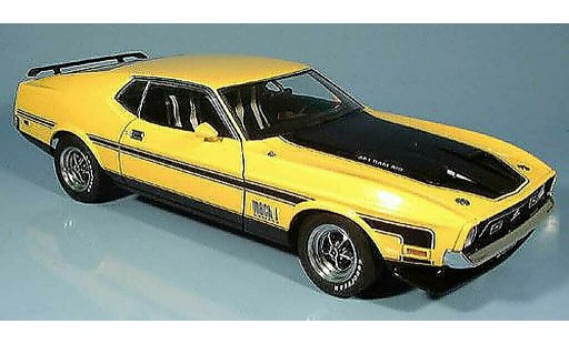 Ford Mustang Mach 1 1/18 Autoart i fastback amarillo coche miniatura