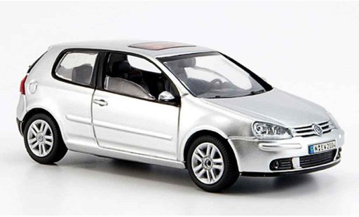 Volkswagen Golf Base 1/43 Schuco gris metallisee 2003 coche miniatura