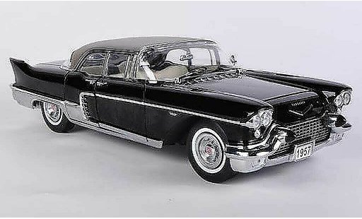 Cadillac Brougham Sedan 1/18 Sun Star negro 1957 coche miniatura