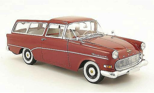 Opel Rekord P1 1/18 Minichamps caravan rojo coche miniatura